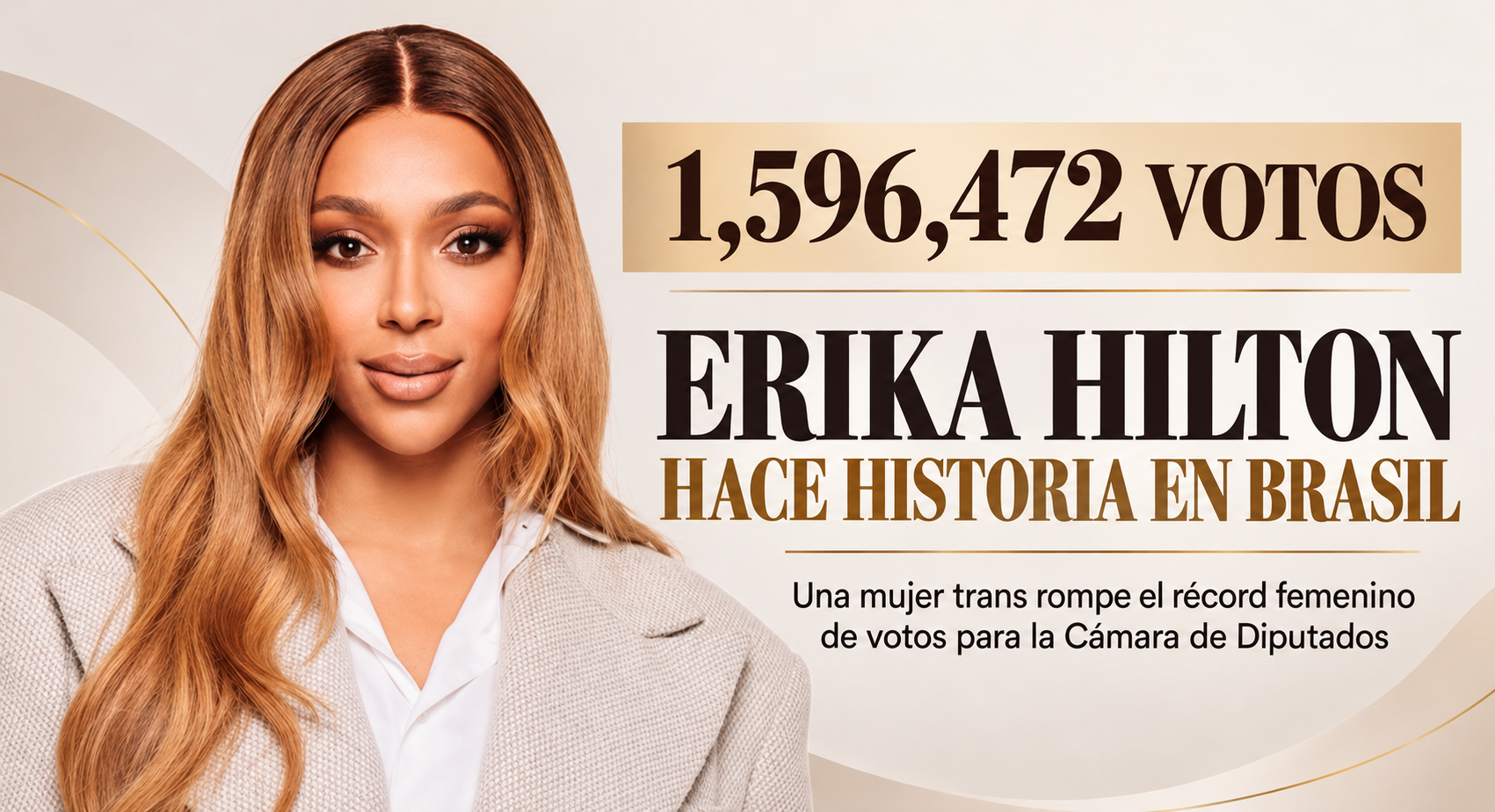 Erika Hilton hace historia en Brasil: una mujer trans rompe el récord femenino de votos para la Cámara de Diputados